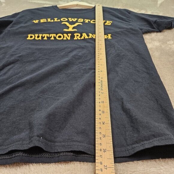 Yellowstone Dutton Ranch T-Shirt Spellout Logo Tee Cowboy (Measurement Photos) - Picture 5 of 10